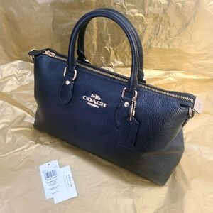 Coach Black Purse with Gold Accents